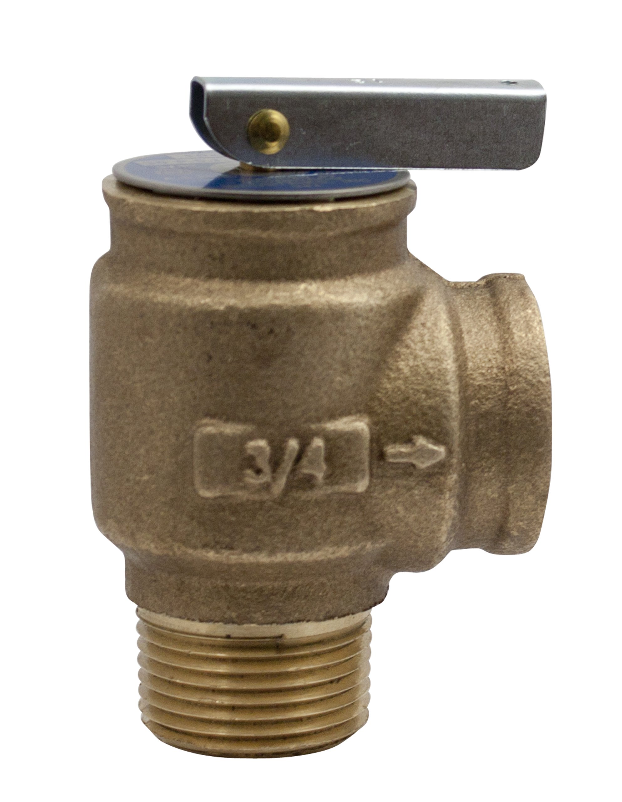 Apollo Bronze Safety Relief Valve - 75 Psi Hot Water Valve, 3/4 NPT Connection
