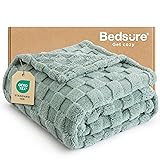 Bedsure GentleSoft Sage Green Throw Blanket for