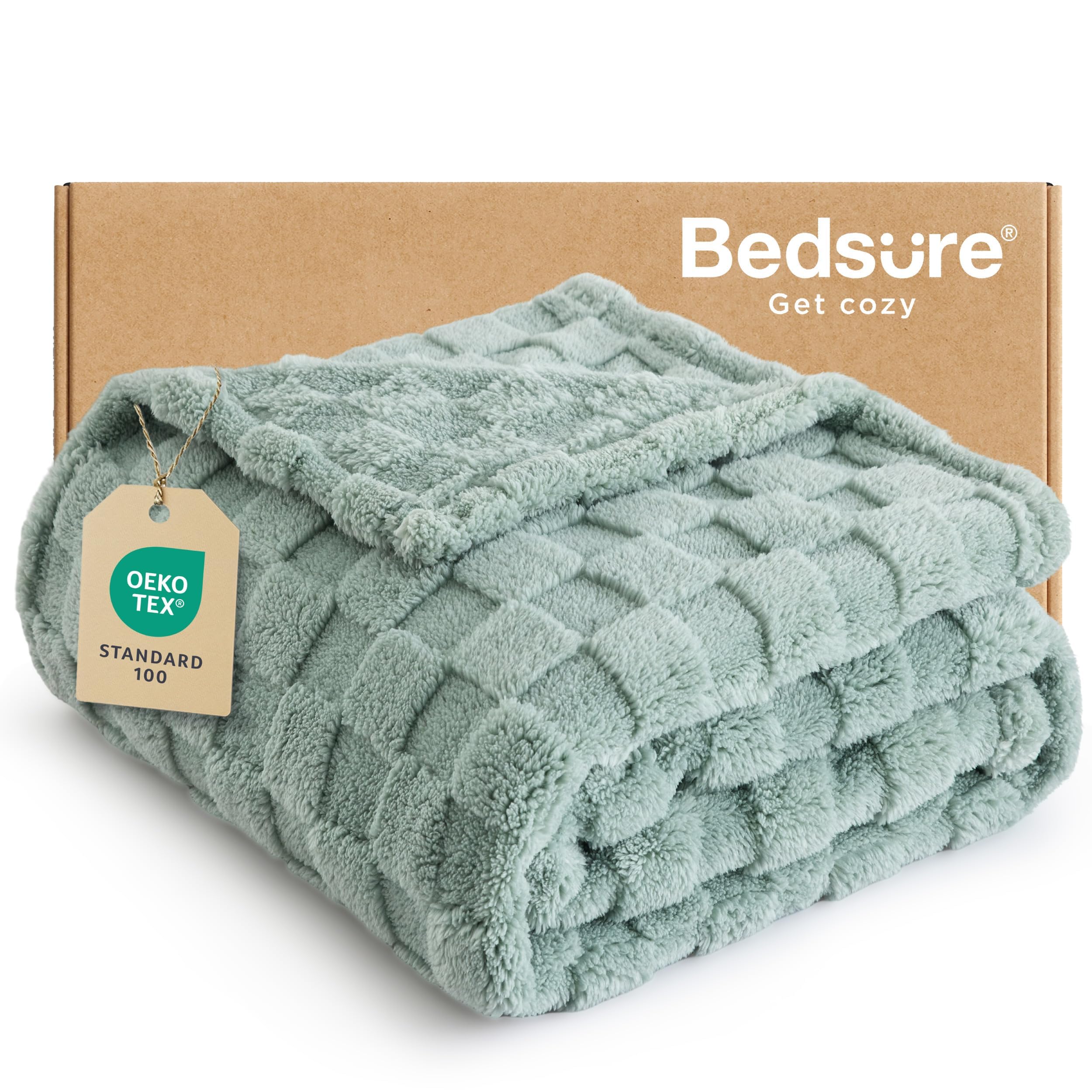 Photo 1 of Bedsure GentleSoft Sage Green Throw Blanket for Couch - Checkered Fleece Blankets Gifts for Women Men Girls, Cute Soft Cozy Throw for Bedroom Home Decor Gifts, 50x60 Inches