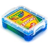 Crayola Crayons 24 Count with Blue Super Stacker Plastic Crayon Box (Bundle)