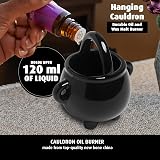 Anbar Hanging Cauldron Wax Melt Burner with Tealight Black Warming Stand view 4