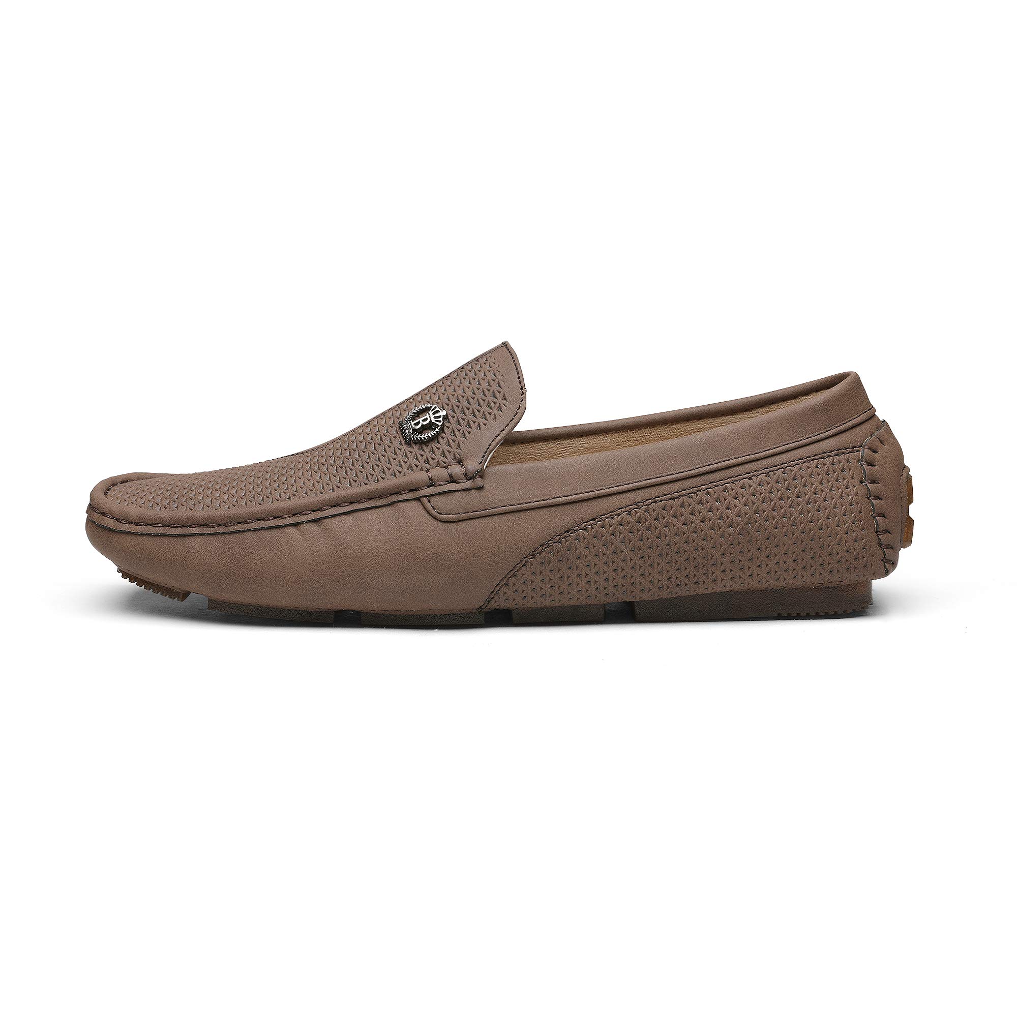 Bruno Marc Herren Klassische Mokassins Flache Slipper Slip on Penny Loafer Weich Comfort Schuhe Bootsschuhe,Size 41.5,Braun,3251314 2