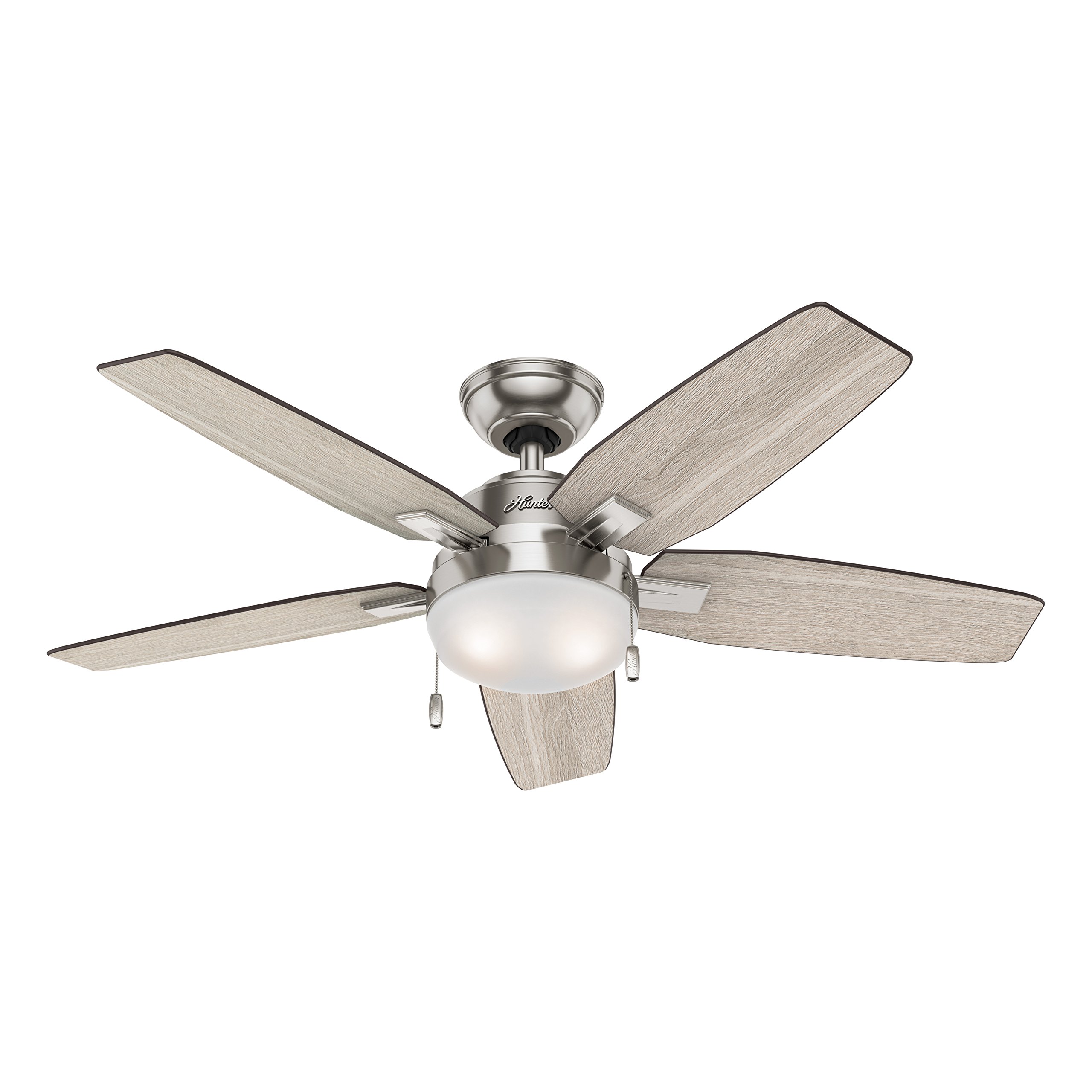 Hunter Fan 46 inch Contemporary Ceiling Fan with LED Light Kit, Brushed Nickel (Renewed)