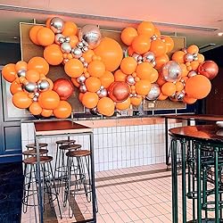 RUBFAC 129pcs Orange Balloons Different Sizes