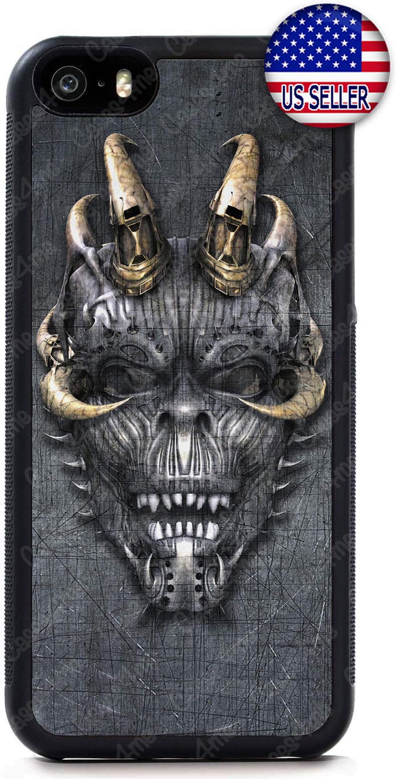 Demon Skull with Horns Reaper Slim Shockproof Hard Rubber Custom Case Cover for iPhone 11 Pro Max X XS XR 8