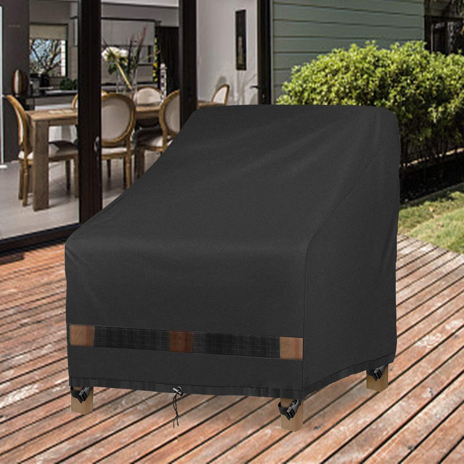 GARDRIT Patio Chair Covers, Heavy Duty Outdoor Chair Covers, 100% Waterproof Chair Covers for Patio Furniture Fits up to 35" W x 38" D x 31" H ,Black: Kitchen & Dining