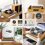 Udreamer Record Player with Speaker Bluetooth Turntable 3 Speed Belt-Driven view 4