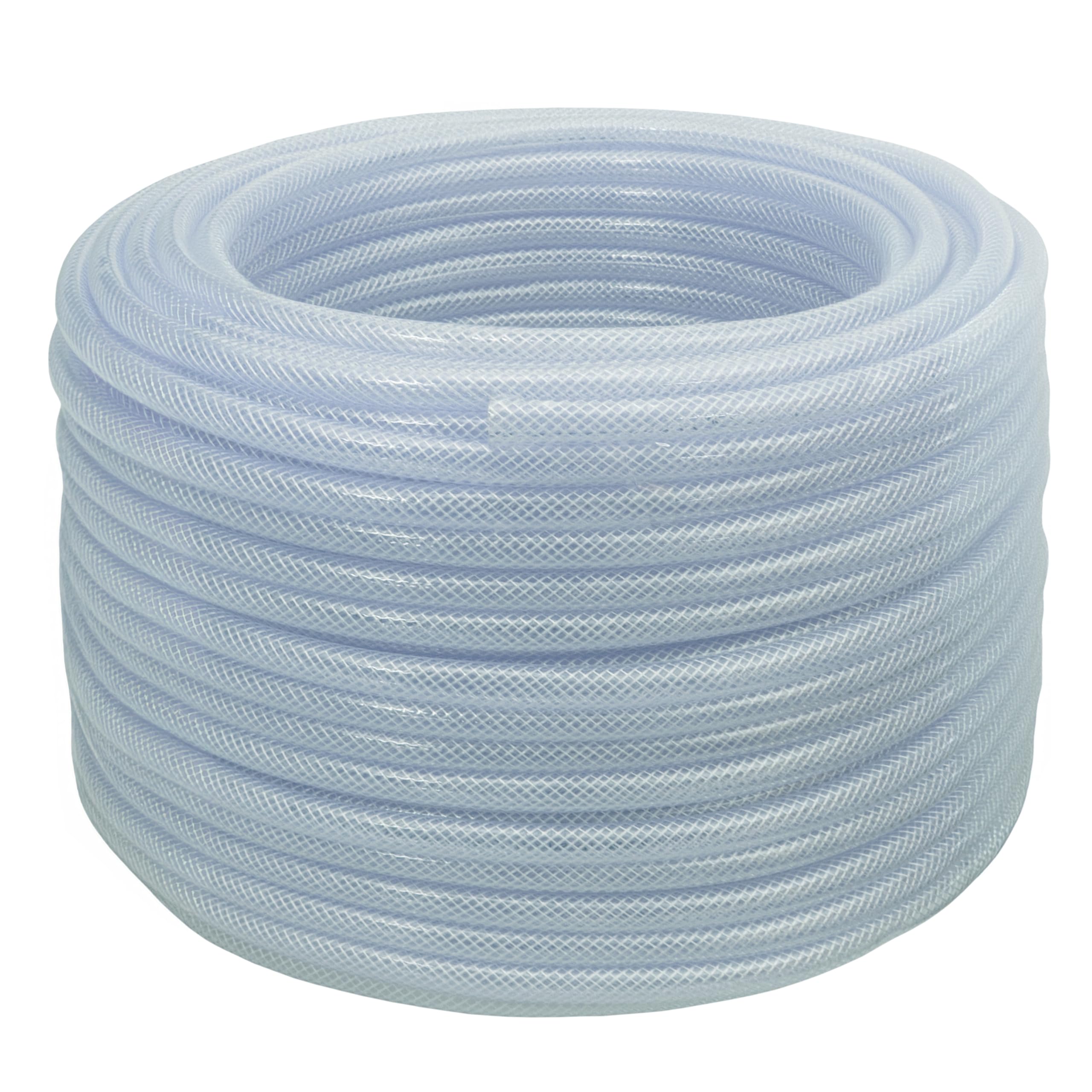 clear pvc braided hose,food grade/oil/water/fuel reinforced pipe,tube 12.5mm 1/2" (5m)