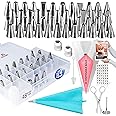 74PCs Icing Piping Bags and Tips Set-Cookie,Cupcake Icing Tips Cake Decorating Kit Baking Supplies -48 Numbered Cake Frosting