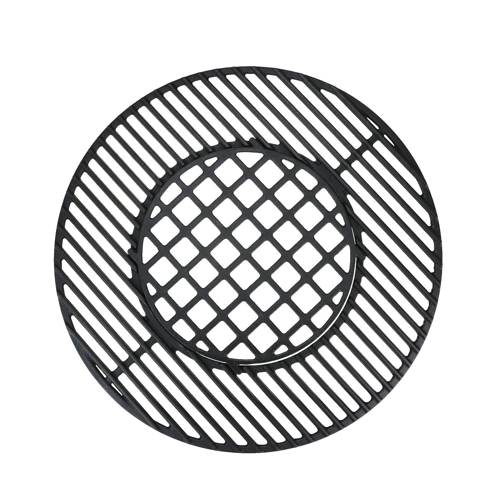 QuliMetal Cast Iron Gourmet BBQ System Cooking Grate for 22 1/2 Inches Weber Charcoal Grills, 22.5 Inches Grill Grate Grids Replaces for Weber 8835