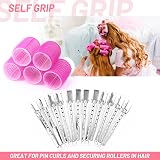 Thrilez 24 Pcs Hair Rollers Set 12 Rollers 12 Clips 48mm Salon Curlers view 6