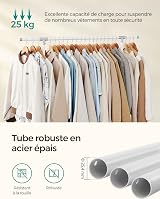 SONGMICS Clothes Rack with Castors Adjustable Height 97-165 cm White LLR001W01 view 5