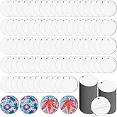 200Pcs Round Sublimation Earring Blanks Bulk Double-Sided MDF Wood Blank Sublimation Earring for Sublimation White Earrings for DIY Craft