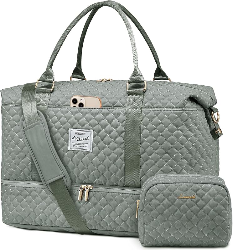 Sporttasche Reisetasche Damen Groß Weekender Travel Duffle Bag mit Kulturbeutel Handgepäck Tasche mit Schuhfach Kliniktasche Geburt Mama Set Wasserdicht für Flugzeug Reise Gym Camping