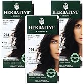 Herbatint Permanent Haircolor Gel, 2N Brown, Alcohol Free, Vegan, 100% Grey Coverage - 4.56 oz (3 Pack)