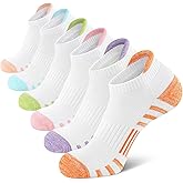 Airacker Athletic Running Ankle Cotton Socks, Low Cut Cushioned functional Anti-Blister Tab Sports Socks for Men Women 6pairs