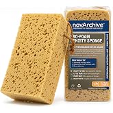 novARCHIVE Extra Large Premium Car Wash Sponge | Scratch-Free Cleaning Sponge for Car &amp; Truck | Non-Compressed High Foam Honeycomb Auto Detailing Sponge | 8.3" x 4.3" x 3.1" | Single Pack (1-Piece)