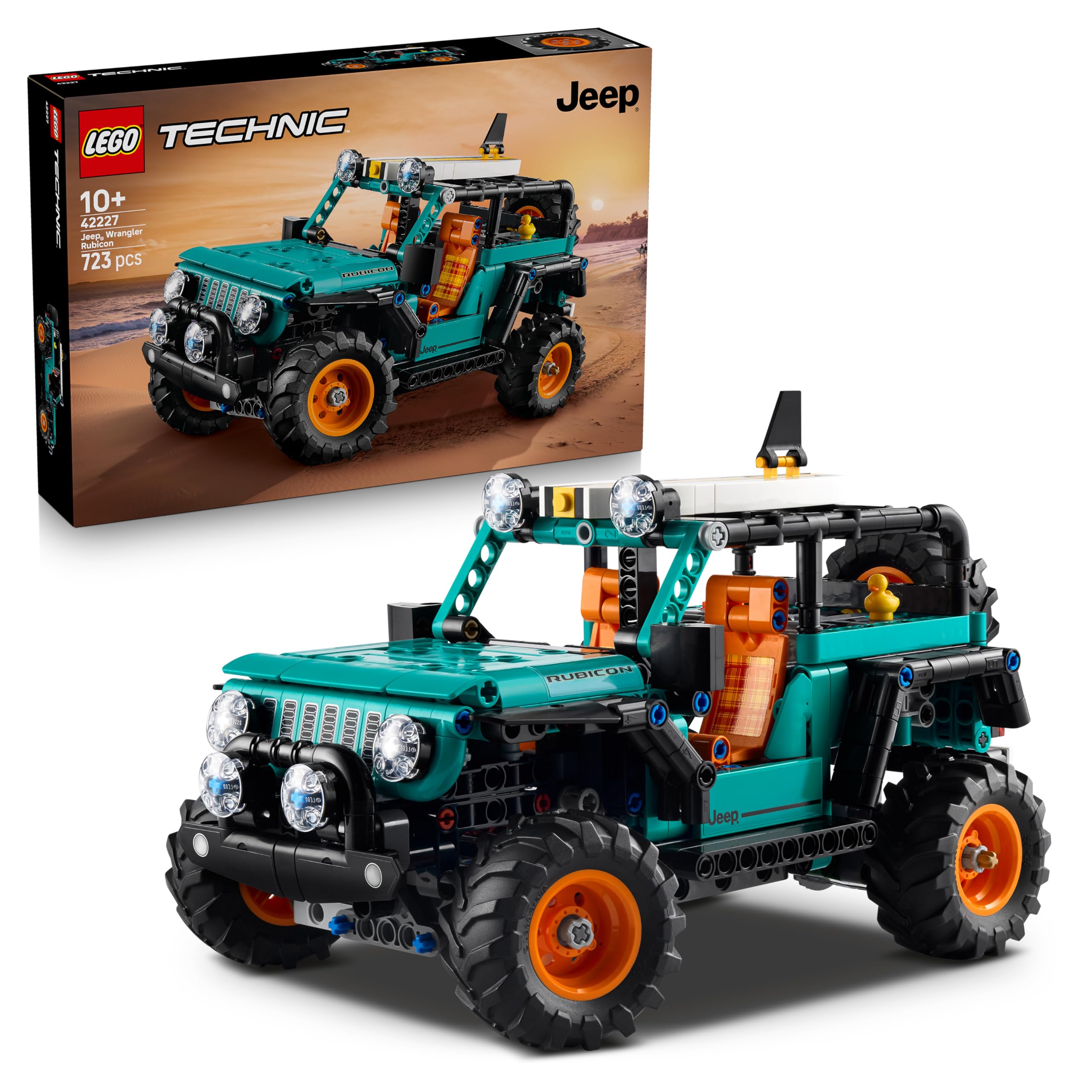 LEGO Technic Jeep Wrangler Rubicon Geländewagen - Off-Road Spielzeug Fahrzeug Modellbau mit V6-Motor, Lenkung & Federung - STEM Geburtstagsgeschenk für Jungen ab 10 Jahren - 42227