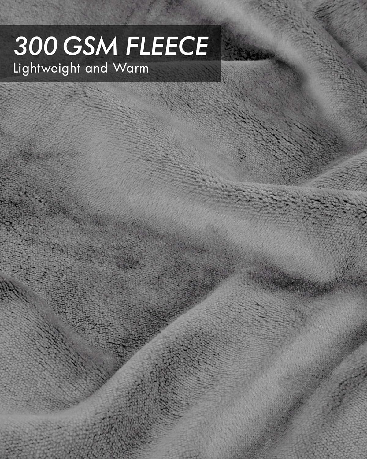 Utopia Bedding Fleece Blanket Throw Size Grey 300GSM Luxury Bed Blanket Fuzzy Soft Blanket Microfiber: Home & Kitchen