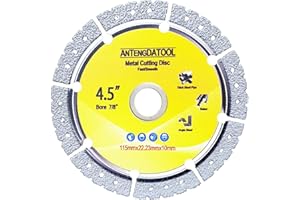 ANTENGDATOOL 4-1/2 Inch Metal Cutting Diamond Blade, 4.5" Cut Off Wheel for Cast Iron Rebar Carbide Stainless Steel Angle Grinder Cutting Grinding Disc 7/8“ Arbor