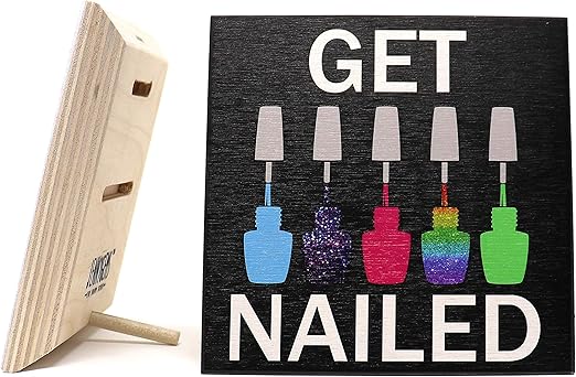 Amazon Com Jennygems Get Nailed Wood Hanging Sign Free