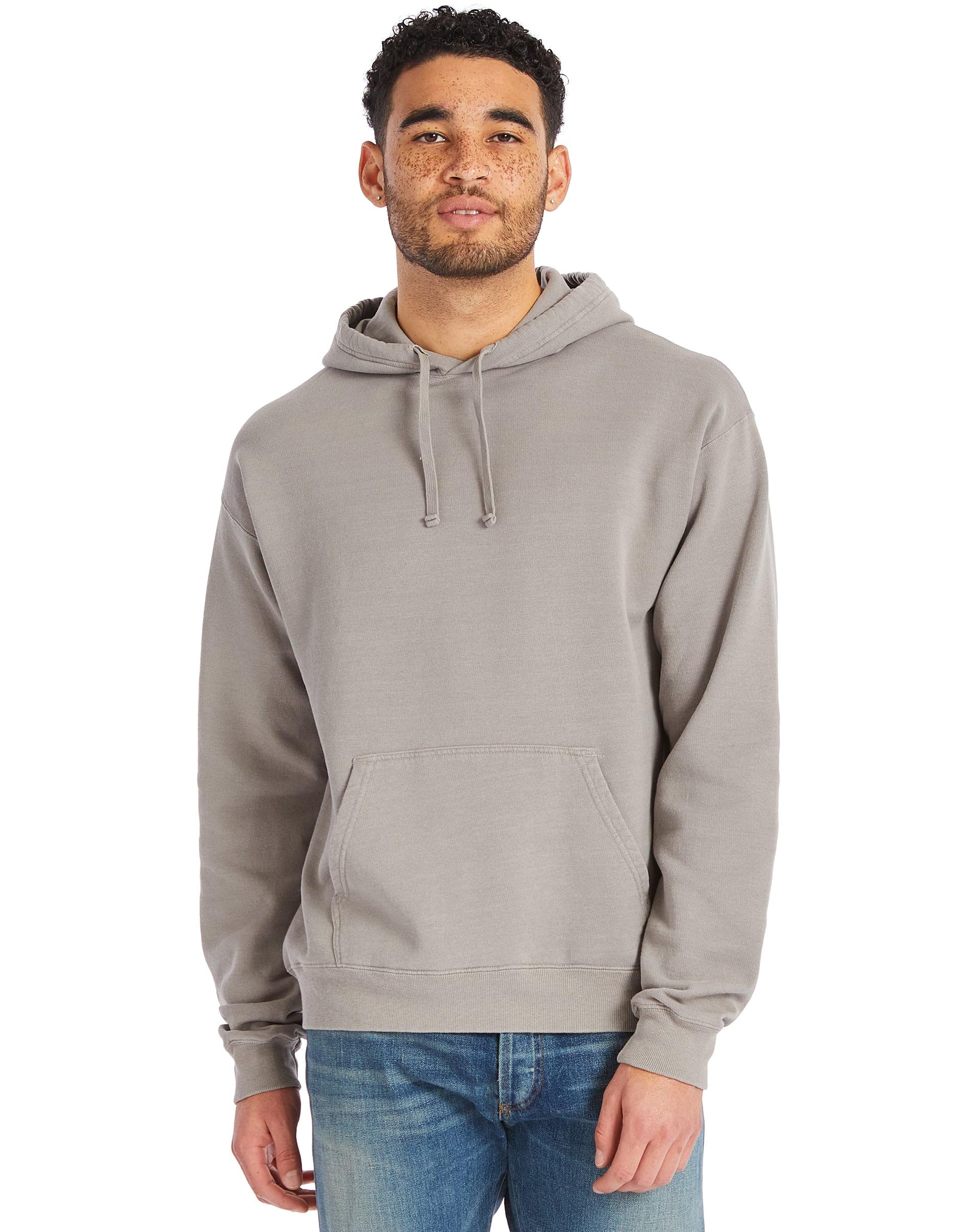 Hanes Mens Originals Fleece Hoodie, Garment Dyed