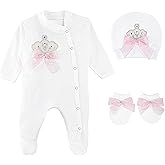 Lilax Baby Girl Jewels Crown Layette 3 Piece Gift Set