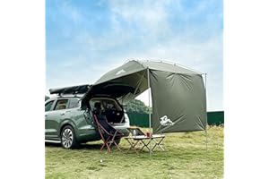 HREFEU SUV Tailgate Tent with Awning,Waterproof 3000MM UPF 50+,Tailgate Shade Awning Tent for Full Size SUV/Van/MPV/CUVCamping (Large Size)