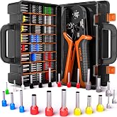 SOMELINE Ferrule Crimping Tool Kit, AWG 24-8 with 23 Sizes Wire Ferrules | Insulated Ferrule Terminals (Tinned Copper, 8-20mm), Ratchet Square Crimper, for Cable, Car, PLC Panels &amp; Electrical Wiring