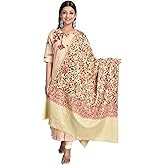 SWI WITH LABEL Kashmiri Shawl / Stole /Wrap for Women, Heavy Aari Embroidery Jaal, (Size 40 X 80 Inches)