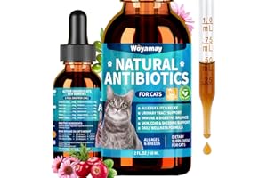 Woyamay Antibiotics for Cats, Natural Antibiotic for Allergy Relief, Urinary Tract Health, Itch Relief & Digestion Care, Cat Allergy Relief for Cats, Cat Immune Support Supplement, 2 Fl Oz