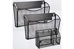 Qinyoung 3 Pack Peg Board Baskets and Bins Black Magnetic Pegboard Organizer Accessories Pegboard Storage System Peg Board File Holder for Organizing Tool, Workbench Garage and Office Supplies