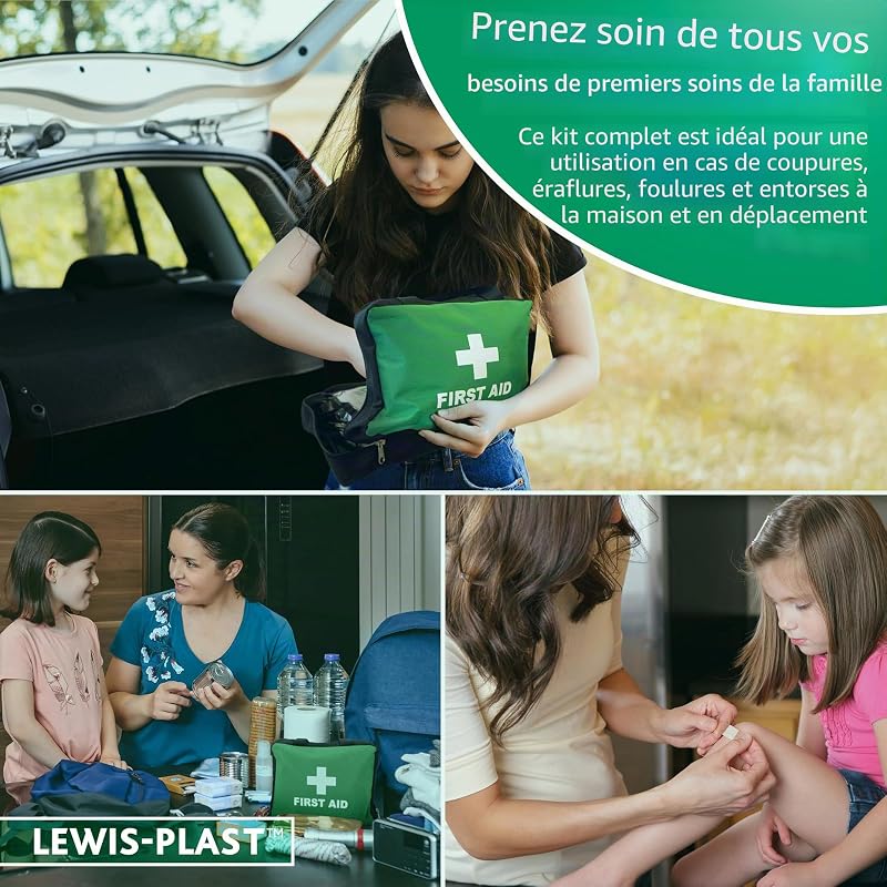 Trousse De Premiers Soins À Garder Dans Votre Voiture, À La Maison, Au Travail, En Vacances - Comprend L'essentiel Pour Les Situations D'urgence Quotidiennes, 309 Pièces (lot De 1)