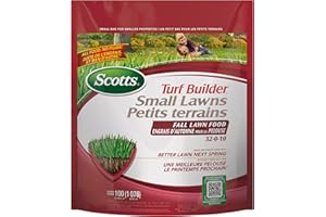 Scotts Turf Builder Small Lawns - Fall Lawn Food 32-0-10 (100 sq Meters / 1,076 sq feet Coverage) - Prepares Your Lawn for Wi