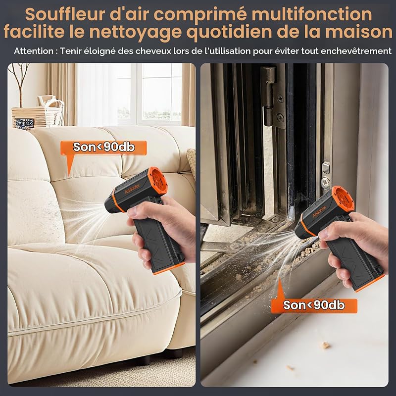 Souffleur Air Comprimé,100 000 tr/min Mini Souffleur Sans Fil