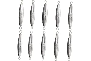 Magnoloran 10PCS Fishing Weights Torpedo Sinkers Inline Trolling Sinkers Weights Kit Fishing Sinkers Catfishing Sinkers Saltwater Fishing Torpedo Weights Double Ring Sinkers - 1oz(30g)