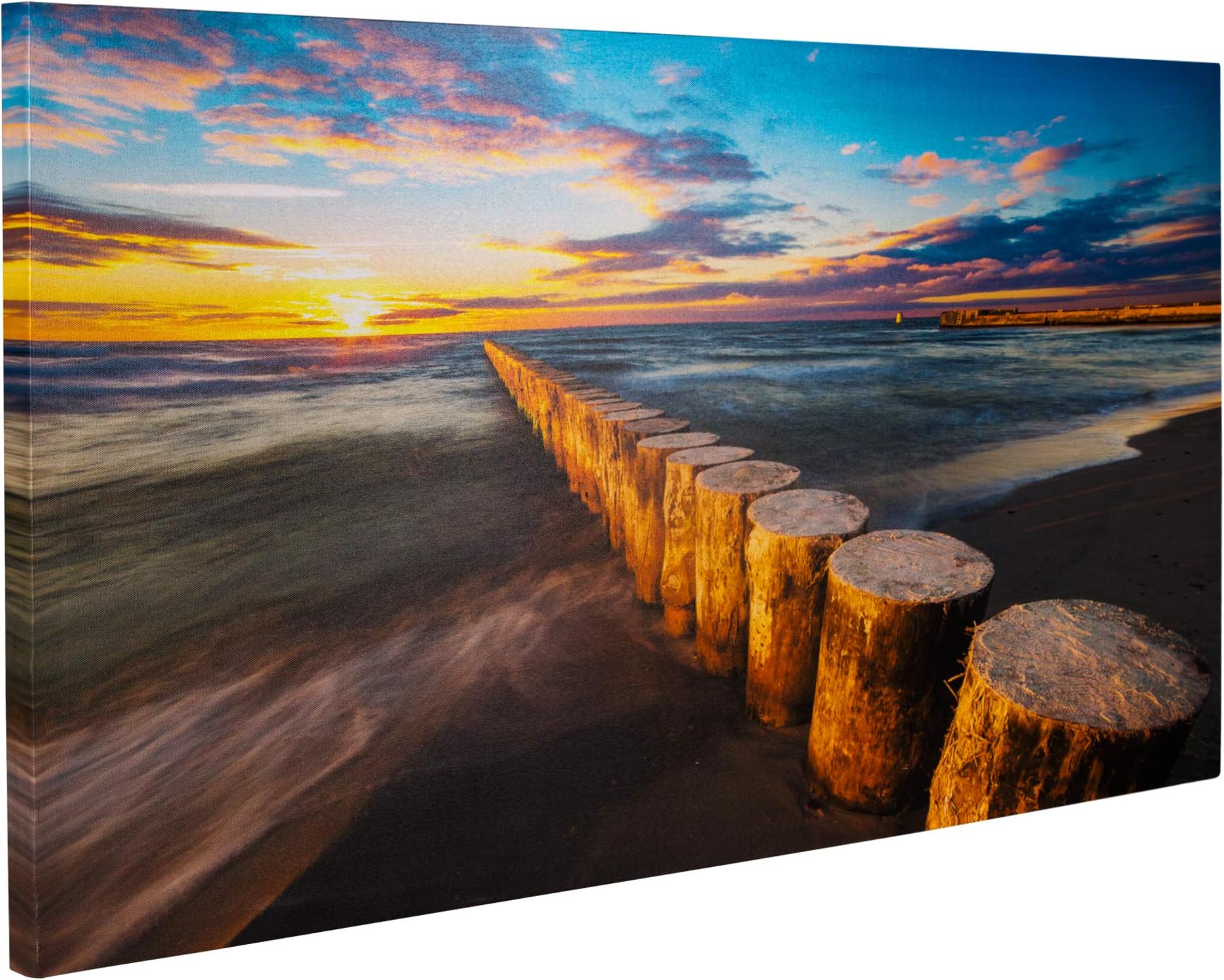 Waterfront Boardwalk Beach Decor | Tropical Ocean Canvas Wall Art | Coastal Themed Decoration | Perfect Picture for your Home, Beach House, Office, or Vacation Rental