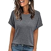 AUTOMET Women Summer Tops 2026 Spring Sweaters Dressy Casual Short Sleeve Shirts Business Blouses