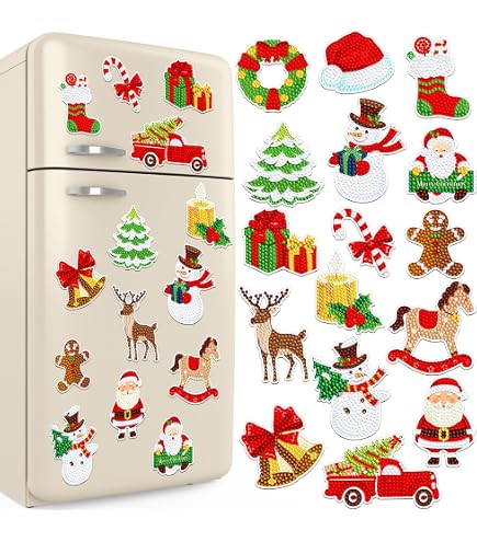BAYUNOE DIY Diamond Art Refrigerator Magnet Kit - Rainbow Star Design - 6 Magnets With Tools - View #14