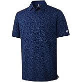 ZITY Mens Golf Shirts Short Sleeve Print Patterns Performance Moisture Wicking Polo Shirt