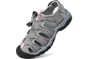 YASOWIN Women's Sport Hiking Sandals Closed Toe Summer Outdoor Athletic Walking Sandal Adventure Lightweight Comfortable Beach Sandals Water Shoes