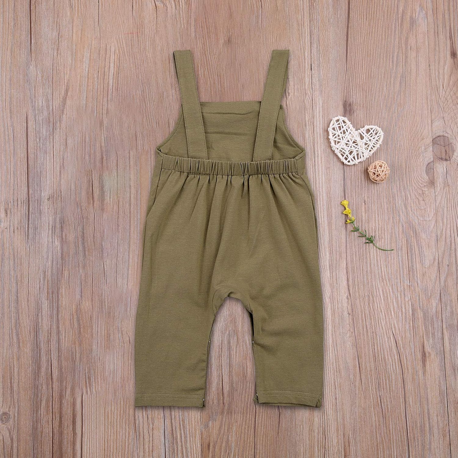 Yunersea Newborn Baby Toddler Girl Boy Basic Plain Pocket Bib Overalls Cotton Overall Pants: Clothing