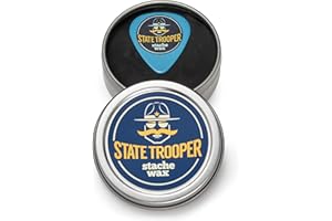 STATE TROOPER STACHE WAX Mustache Wax - Dark Black - Medium Hold - Light Citrus Scent - One Ounce Tin