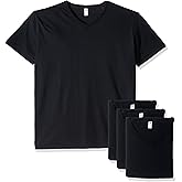Fruit of The Loom Men's V-Neck T-Shirt (4 Pack), Black, XX-Large
