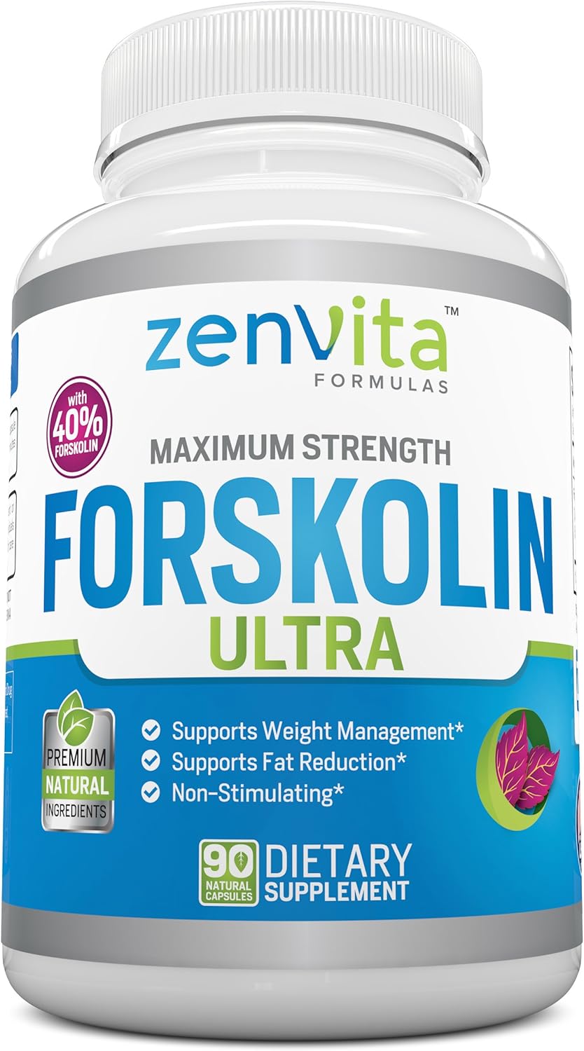 100% Pure Forskolin Extract 600mg - w/ 40% Standardized Forskolin for Maximum Strength Weight Loss | Effective Appetite Suppressant, Carb Blocker | Weight Loss Pills for Women & Men | 90 Capsules: Health & Personal Care