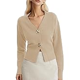 VATEAMI Sweaters for Women Long Sleeve V Neck Lightweight Knitted Outerwear Pullover Sweaters Trendy Tops