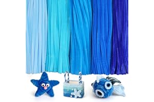 Caydo 500 Pieces Blue Pipe Cleaners, Chenille Stems, Pipe Cleaner Crafts for DIY Art and Craft Projects Creative Gift Party D