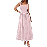 PRETTYGARDEN Women's Maxi Dress Summer Striped Sundress 2026 Spring Smocked A Line Long Flowy Beach Vacation Party Dresses