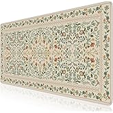 iCasso Desk Mat for Keyboard and Mouse, Large Mouse Pad, Desk Pad Mat, Anti-Slip Big Mousepad with Stitched Edges for Computer Desktop(Beige)