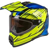 GMAX AT-21S Helmet - Epic - Dual Lens Shield Models - Blue/Hi-Vis/Black - SM